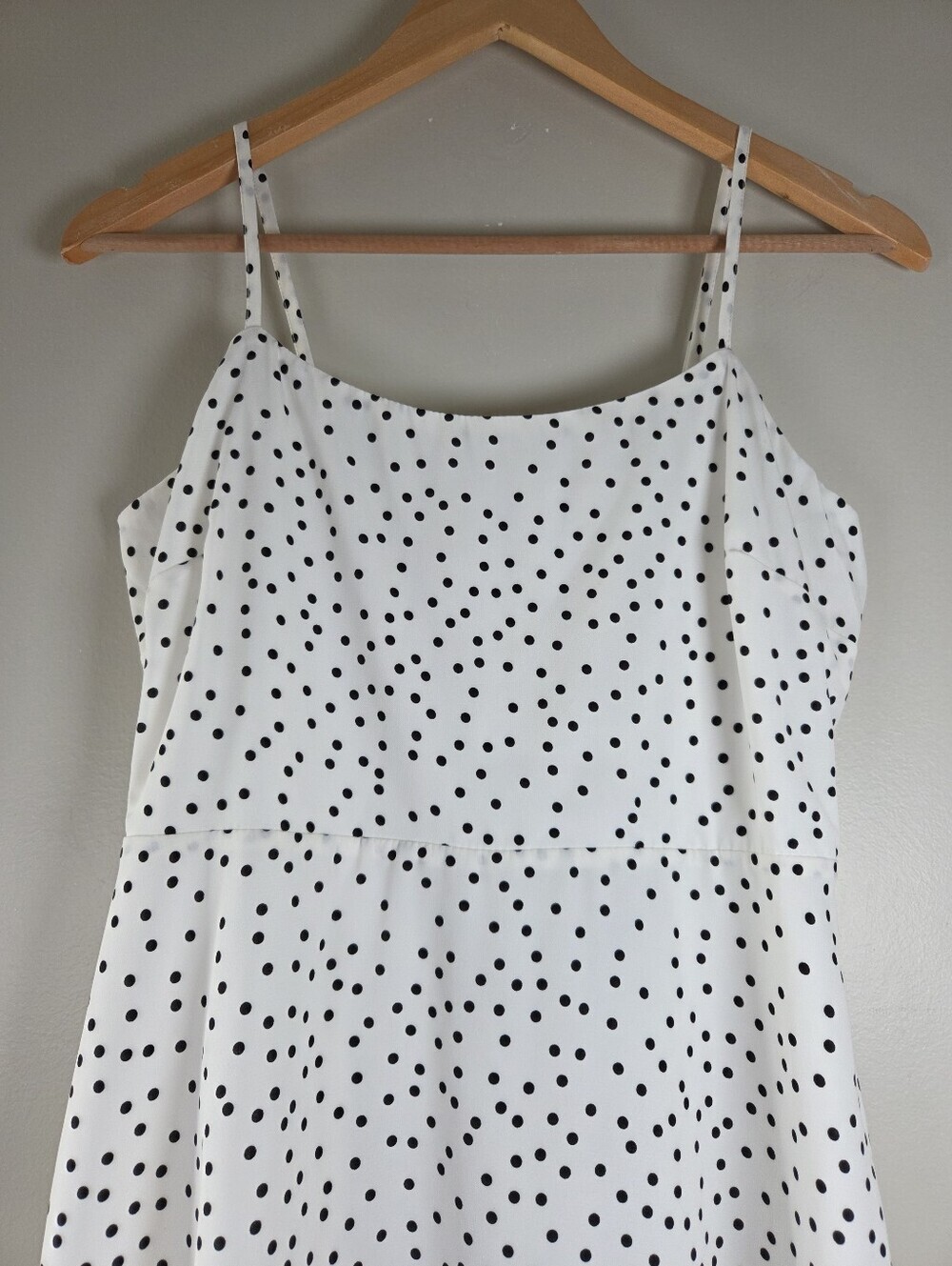 Lulus Polka Dot Lace Up Back Mini Summer Dress White Black Chic Boho Size Large - Picture 4 of 14